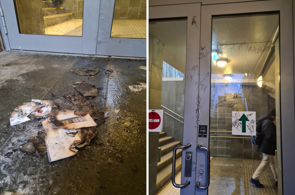 Hærverk og brannstiftelse på stasjonen