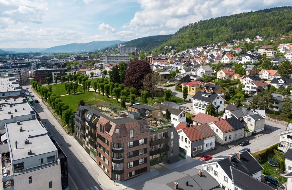 Peab skal bygge 30 moderne leiligheter og tre rekkehus i townhouse-stil ved Kirkeårdsparken i Drammen.