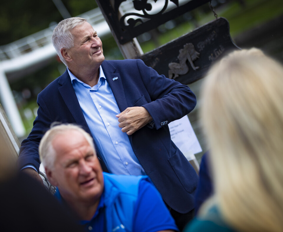 HØYRE-KRANGEL: Drammensordfører Kjell Arne Hermansen (foran) har havnet i ordkløyveri med partikollega og fylkesordfører Tore Opdal Hansen.