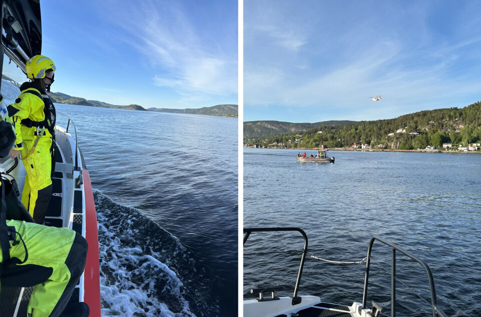 Søk etter savnet person i Drammensfjorden