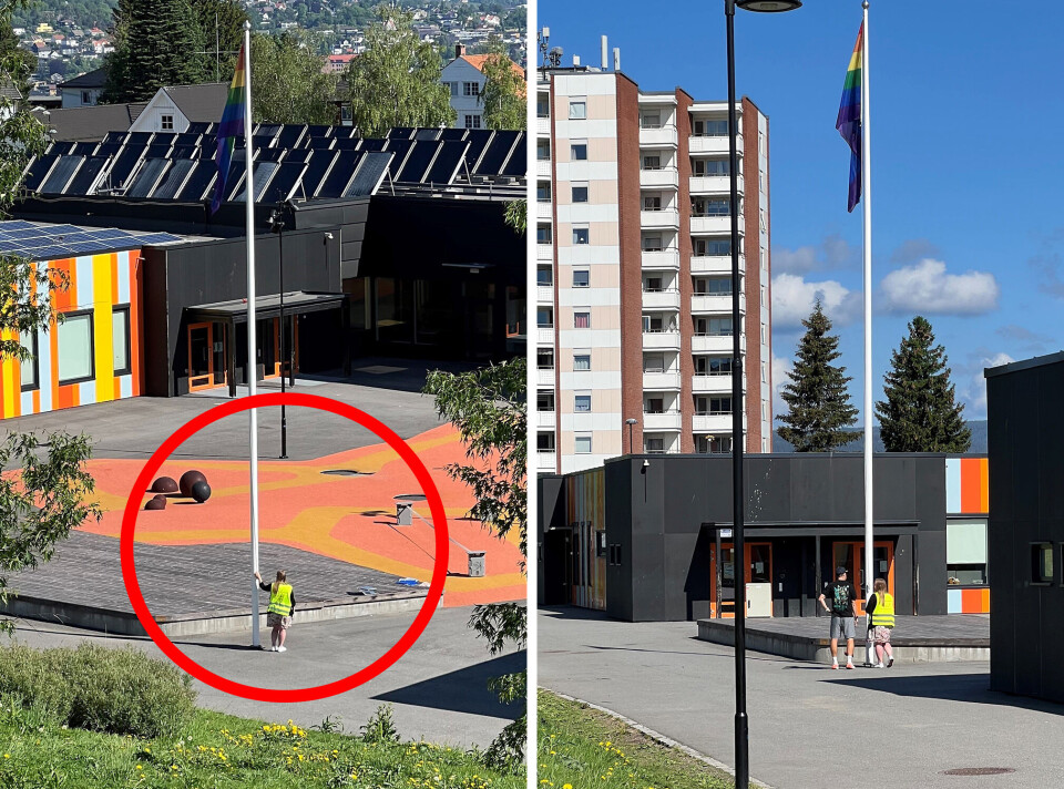 ANNERLEDES DAG PÅ JOBBEN: Heldigvis for avdelingslederen som skal stå her hele skoledagen er det pent vær.