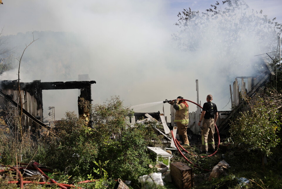 Enebolig brant ned til grunnmuren