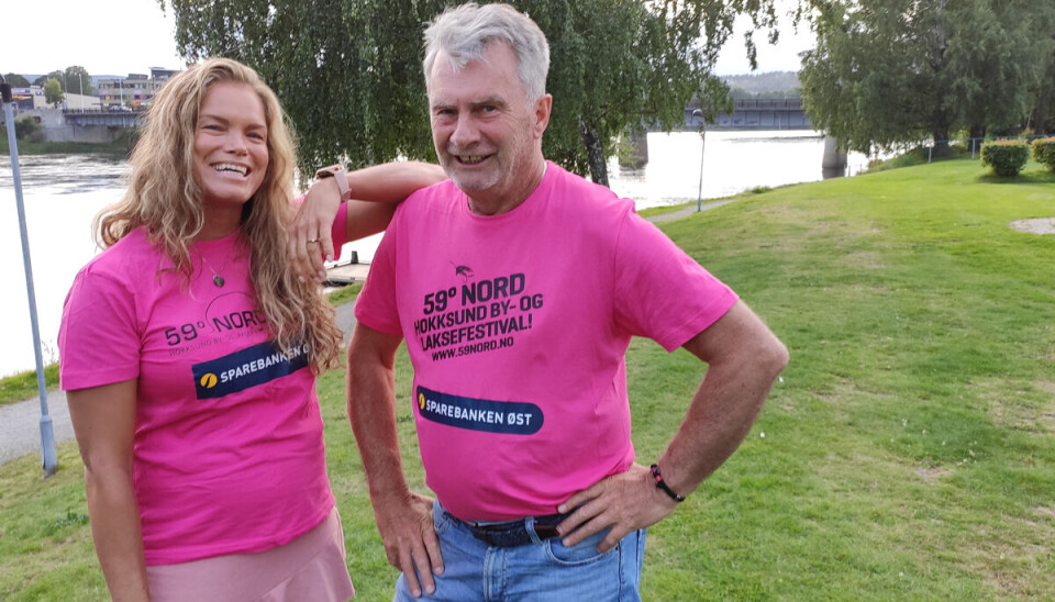 Sine Frødin og Stein Strand er som vanlig konferansierer under årets by- og laksefestival i Hokksund.