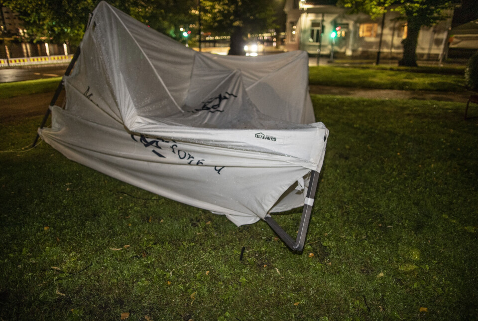 «Israel for fred»-stand ramponert i sentrum