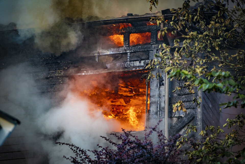 Huset er totalskadd.