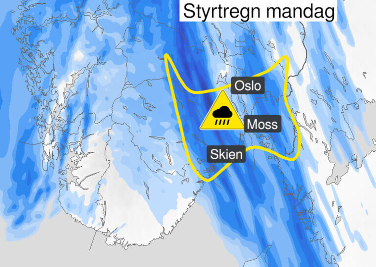 Nytt farevarsel for Østlandet