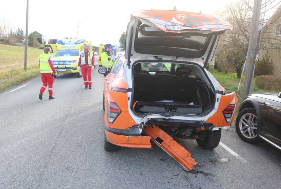 Denne bilen kan nok avskrives slik de fleste elbiler som har vært med i ulykker blir.
