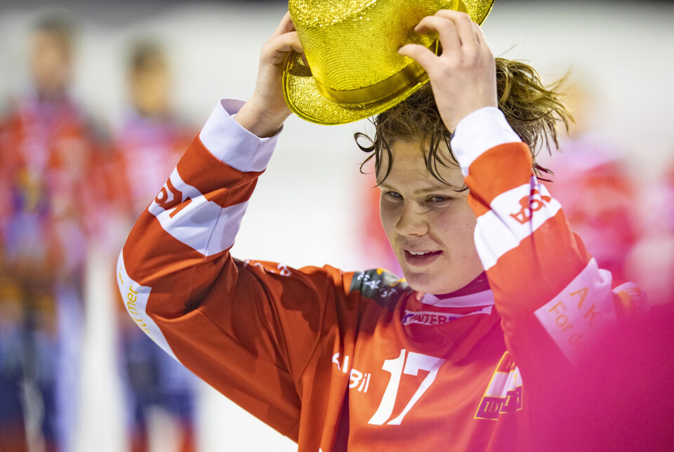 NM-TITTEL: Her fra i fjor da Martin ble norgemester på hjemmebane etter at det sammenslåtte guttelaget til Konnerud og Mjøndalen slo Stabæk i finalen.