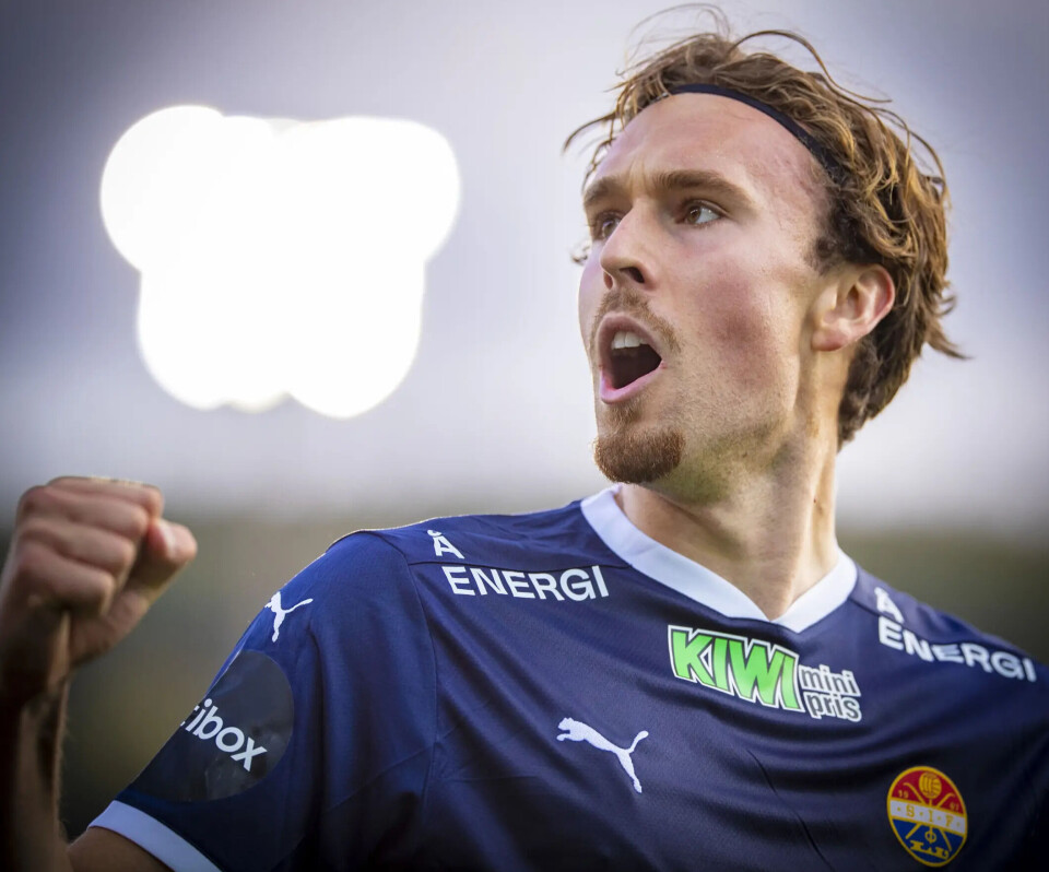MATCHVINNER: Nikolaj Möller har sørget for kampavgjørende scoring to ganger for Godset. Det kan ha berget eliteserieplassen.