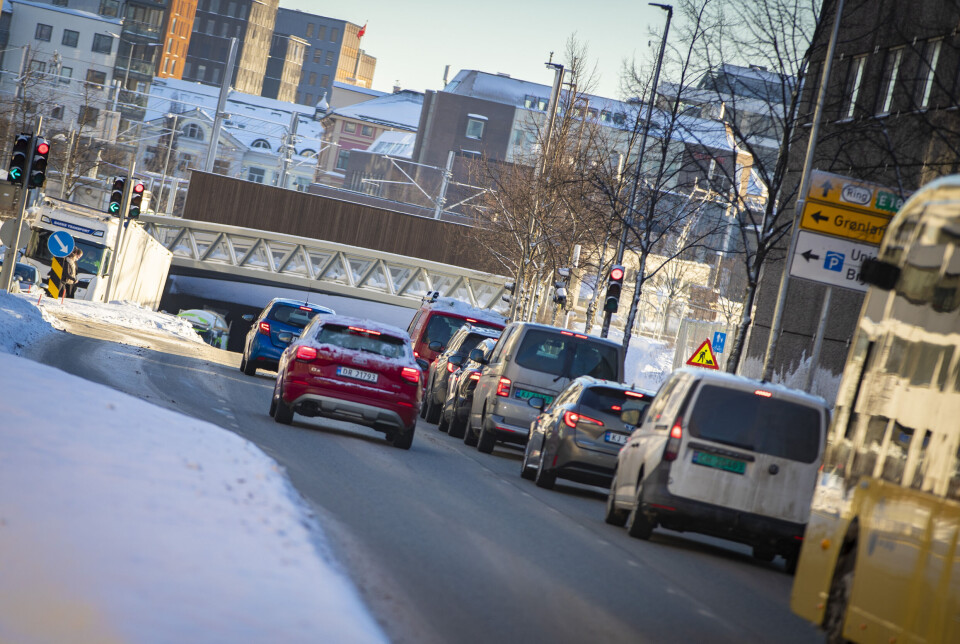 SKILTENE FJERNET: Alle spor etter kollektivfelt er borte vekk fredag.