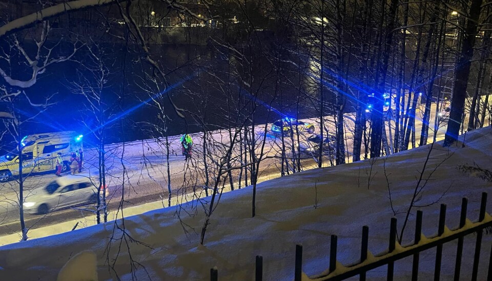 Trafikken kunne passere retning Drammen.