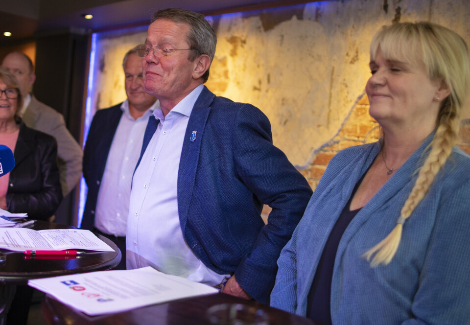 AVTALT SPILL: Gruppelederne Ulf Erik Knudsen og Kristin Surlien avholdt et aldri så lite spill for galleriet under denne ukas formannskapsmøte. Her fra en tidligere anledning.