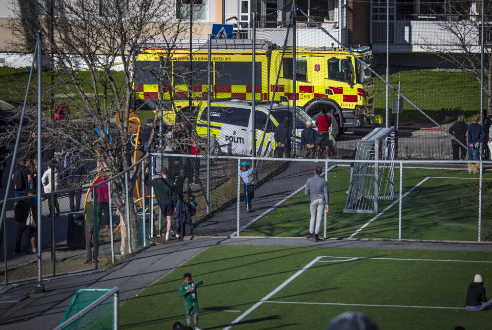 Brann i blokk på Fjell