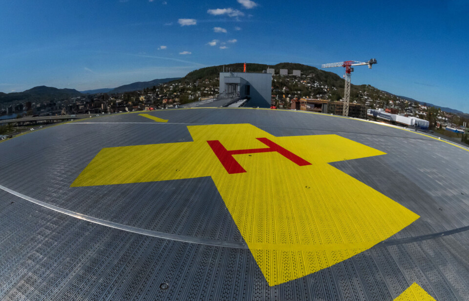 Ingen grevling i taket men klart for ambulansehelikopter.