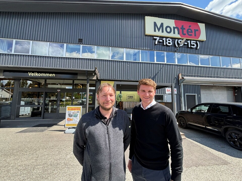 Daglig leder for nye Montér Gulskogen, Espen Flaa og regiondirektør i Optimera TVB, Henrik Farmen