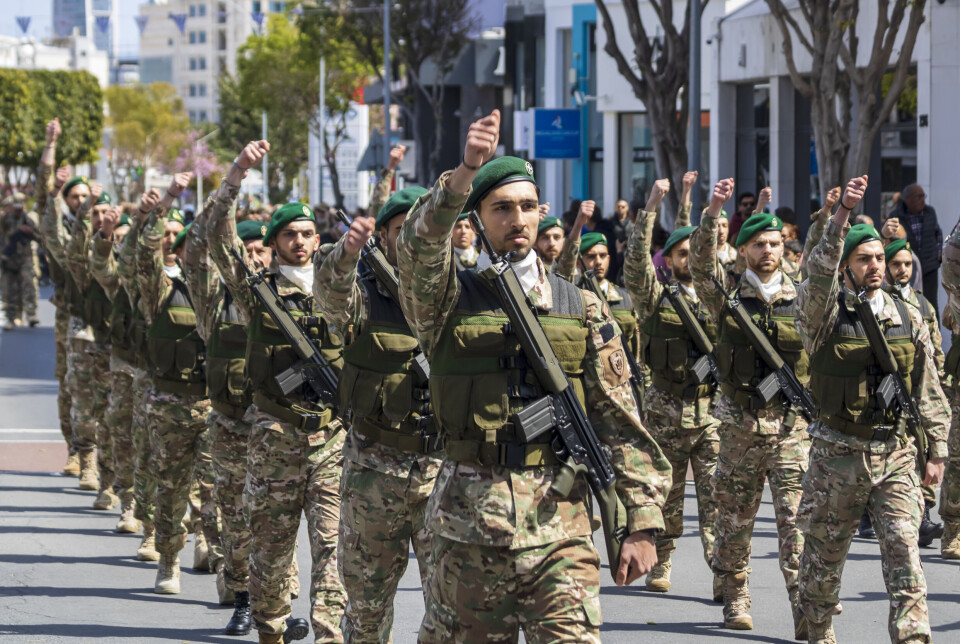 KYPROS: Nasjonalgarden marsjerer på den greske uavhengighetsdagen i Limassol i fjor.