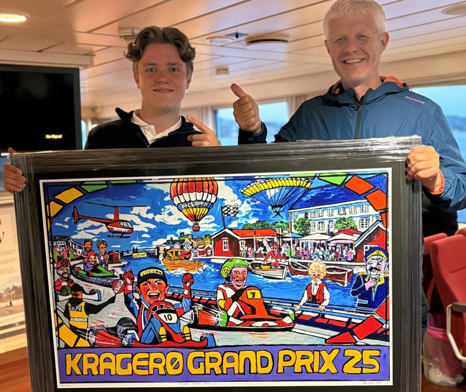 I premie vant Thomas et storslått maleri av kunstneren Ola Bjørn Valen, som fanget dagen i kunstverket sitt.