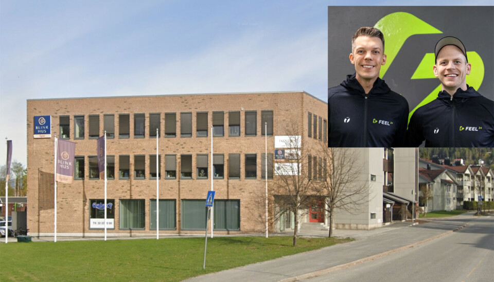 ÅPNER: Mats Ola Martinsen og Thomas Nilsen åpner treningssenteret Feel24 i dette bygget i Krokstadelva i løpet av høsten.