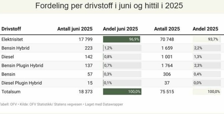 Kraftig økning i nybilsalget - Tesla suverent på topp