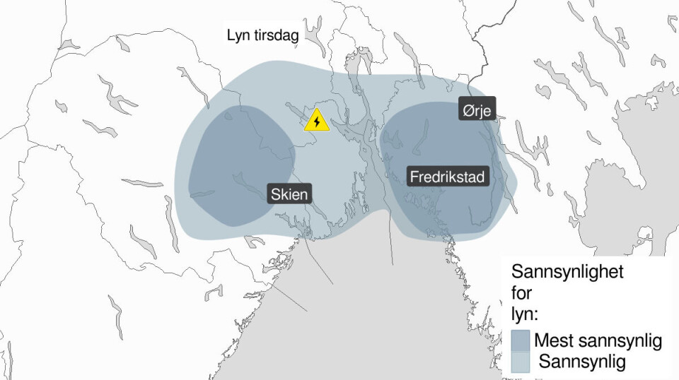 Dobbelt farevarsel: Styrtregn og mye lyn