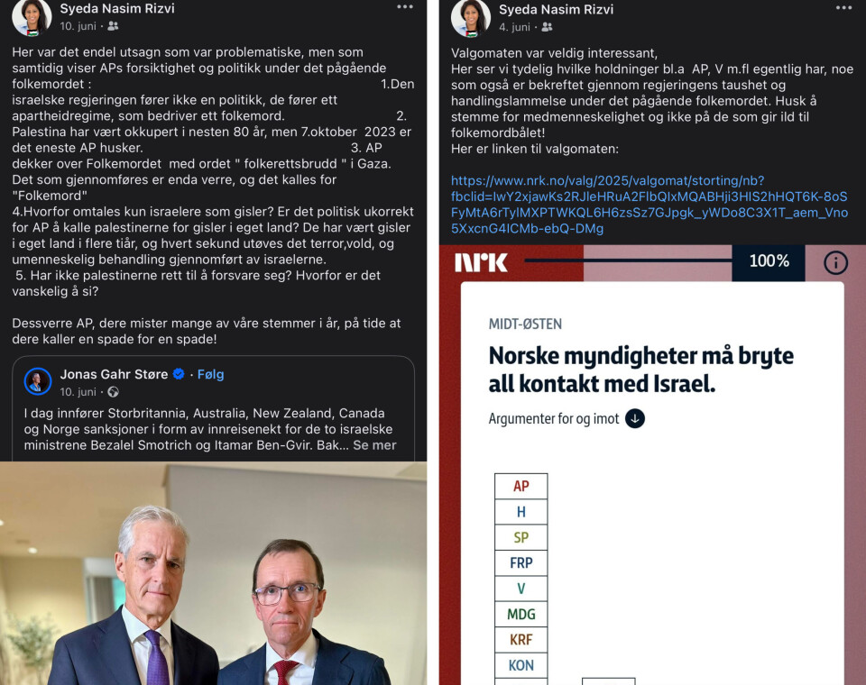 Innvandrerråd-leder postet pro-iransk innhold - mener Norge bidrar til folkemord