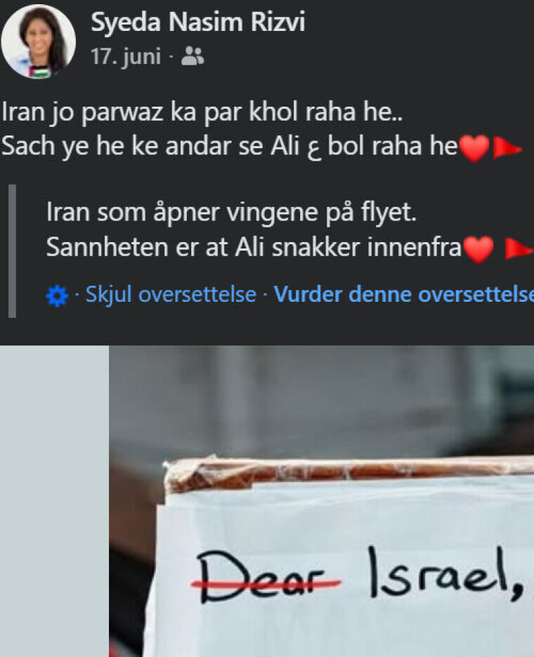 Innvandrerråd-leder postet pro-iransk innhold - mener Norge bidrar til folkemord