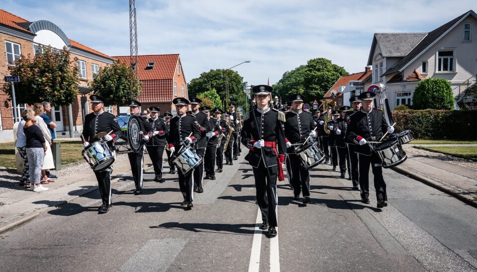 SPILTE I DANMARK: Det var stor stas da Strømsgodset Musikkorps spilte i gatene i Danmark.