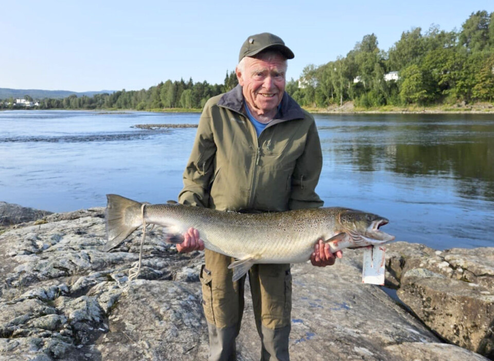 Vidar Eriksen fra Gamle-Hokksund fikk en laks på hele 11.007 gram og vant årets laksefestival.