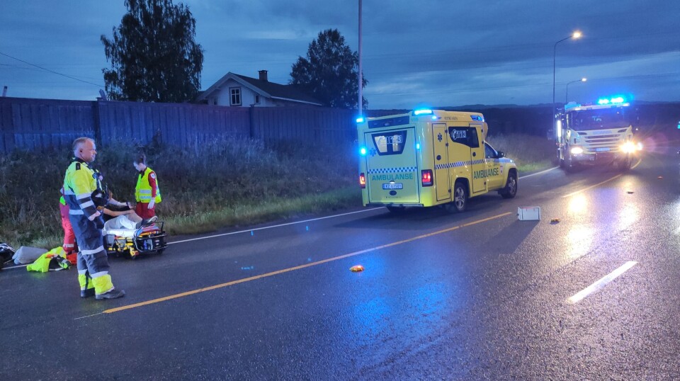 Bil og MC har kollidert i Vestfossen