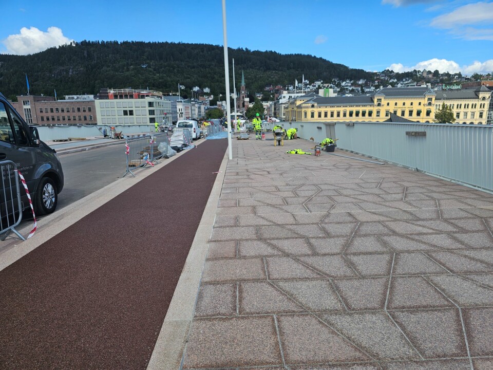 Slik blir bybrua når den åpner for fotgjengere mandag