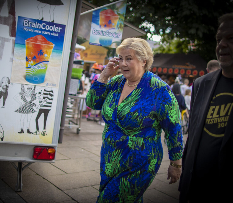 BRAINCOOLER: Muligens beste resept for hodepinen Erna har pådratt seg i valgkampinnspurten.