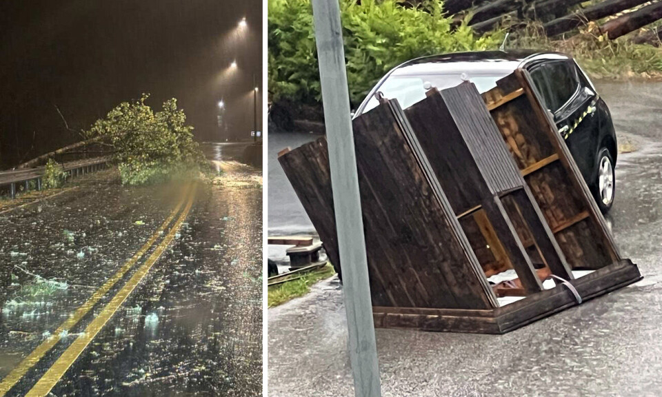 VINDENS HERJINGER: Begge bilder er fra lørdag morgen